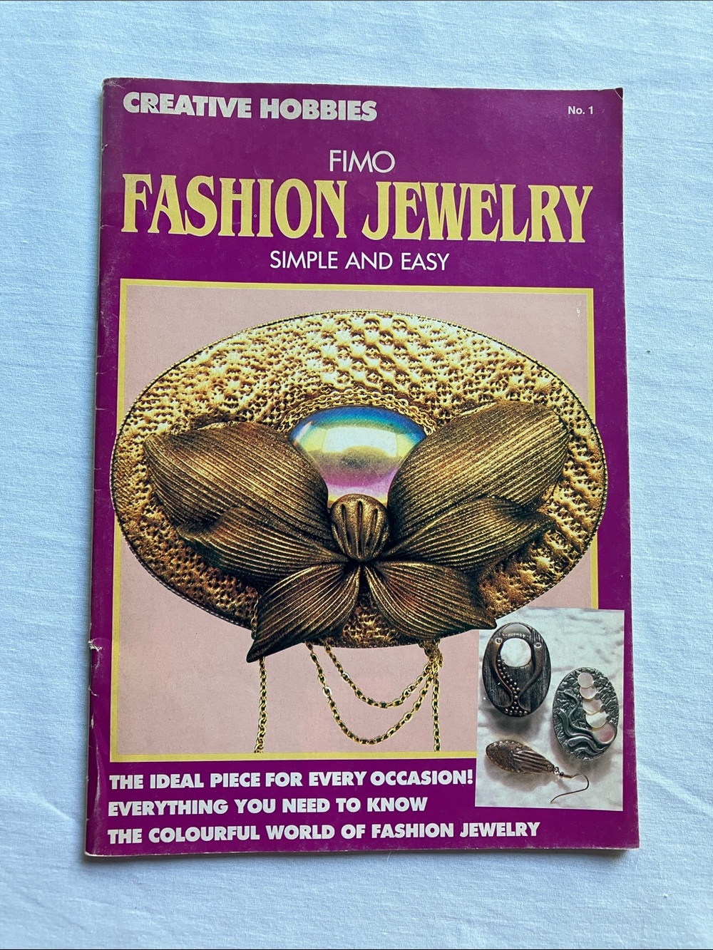 Vintage 1990 CREATIVE HOBBIES no. 1 FIMO FASHION JEWELRY hobby magazine